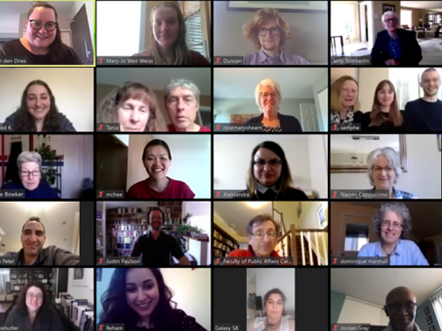 Screenshot of Provost Scholar Award videoconference
