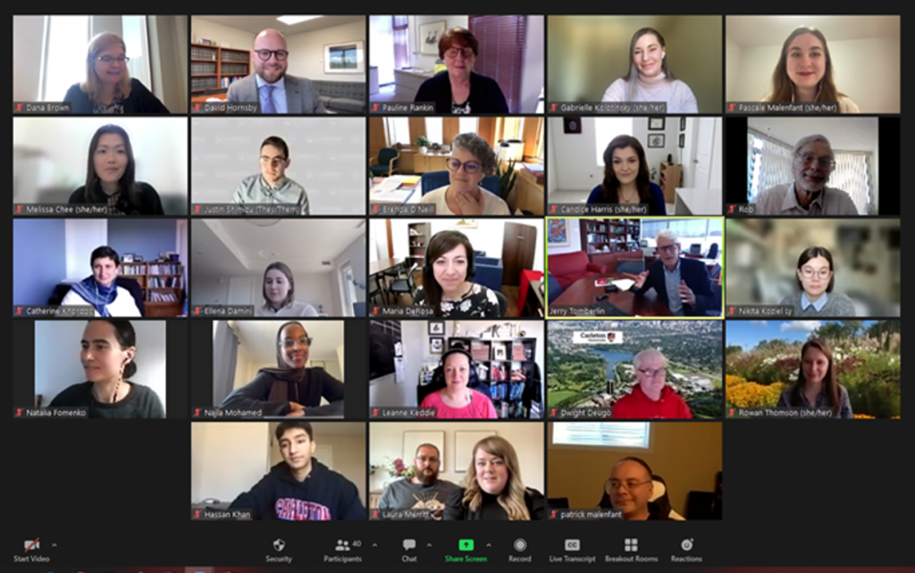 Screenshot of Provost Scholar Award event