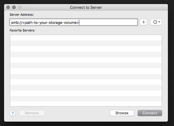 Screenshot of the Connect to Server window