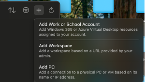 Image of the options to Add PC when setting up RDP through SSH port forwarding. 