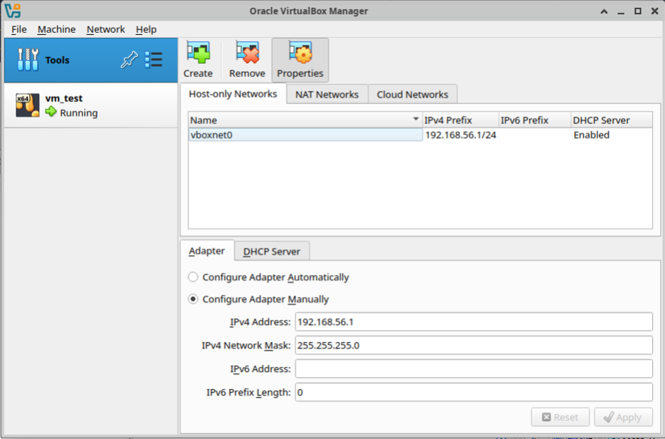 Image of the Oracle VirtualBox Manager.
