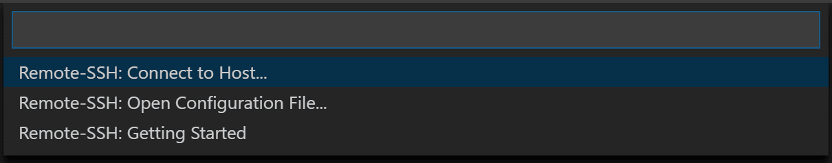 screenshot of VS Code, Remote options.