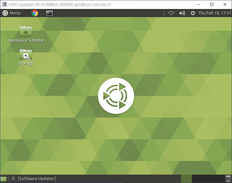 Screenshot of the Remote Linux Desktop after successful login to the X2Go Session.