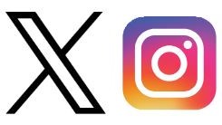 X logo and Instagram logo