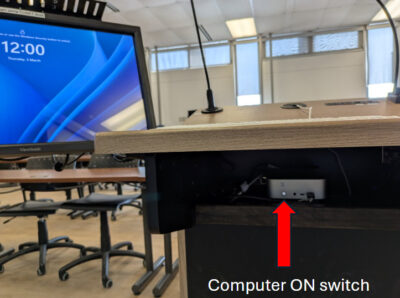 HP4155 Computer ON switch location