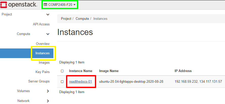 SCS Openstack Instance