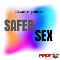 Text Graphic of Topic Title: 2SLGBTQ+ guide to Safer Sex