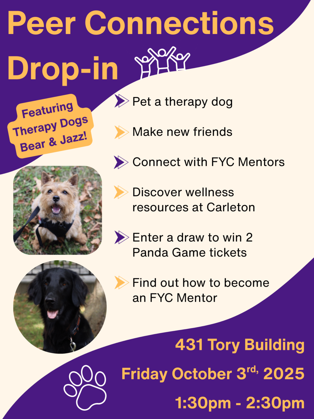 Peer Connections Drop-in Poster.