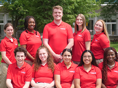 Summer Orientation Student Leaders group photo with five standing in a row and five sitting in front of them.