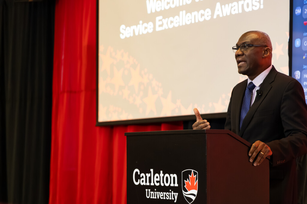 Wisdom Tettey President and Vice Chancellor opening up the awards celebration