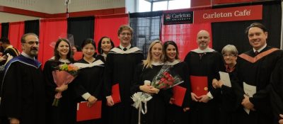 Row of SLaLS MA grads in their robes