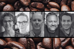 Image of professors Peggy Hartwick, Beth MacLeod, Don Myles, Geoff Pinchbeck, and Brian Strong