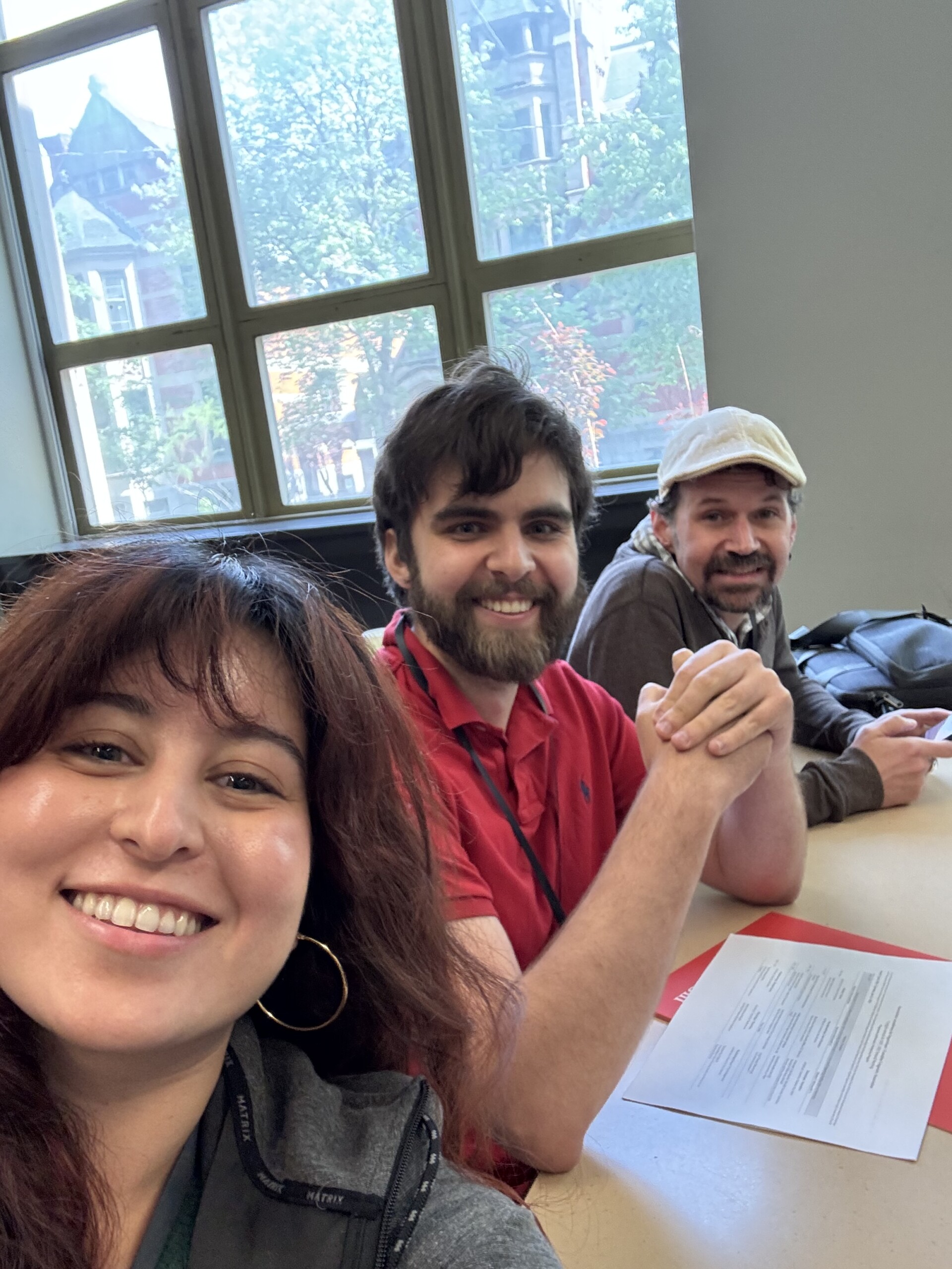 An image of Jasmine, Philippe, and Benjamin at CLA 2025