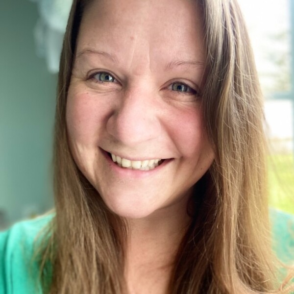 Katie smiles for the camera