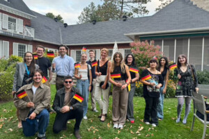 Image of students with the Head and Cultural Department of the German Embassy, Valentina Goldmann