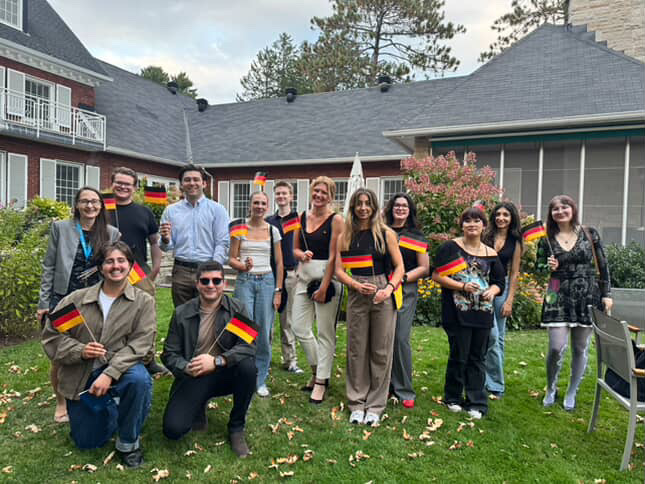 Image of students with the Head and Cultural Department of the German Embassy, Valentina Goldmann