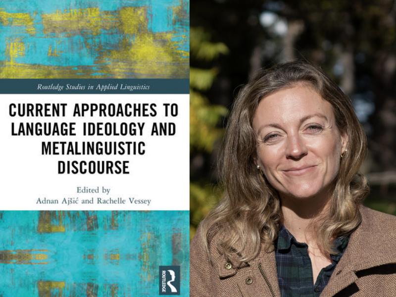 Image of Rachelle Vessey with cover of new book