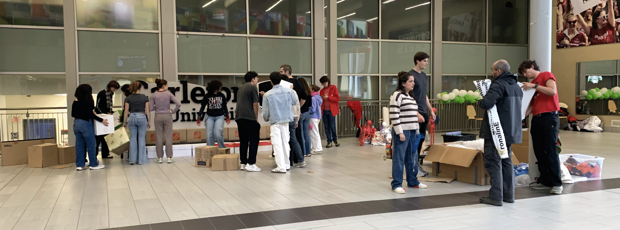 Image of students setting up day of the dead altar at Carleton University