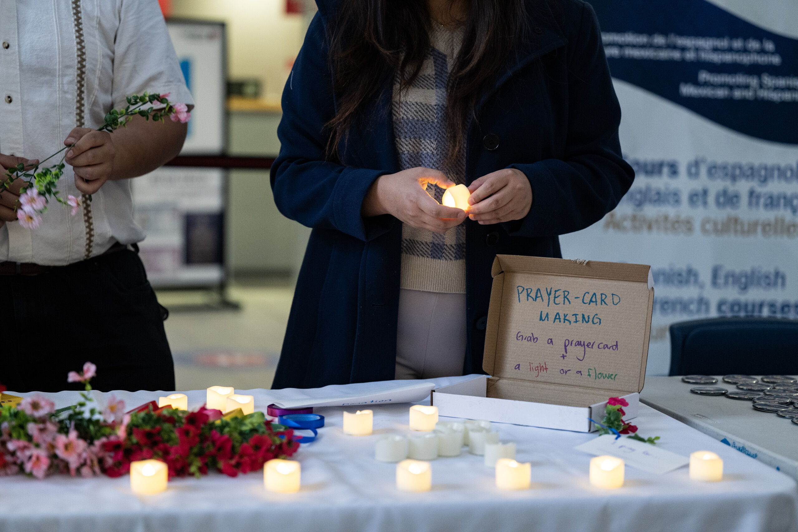 Image of prayer card making table