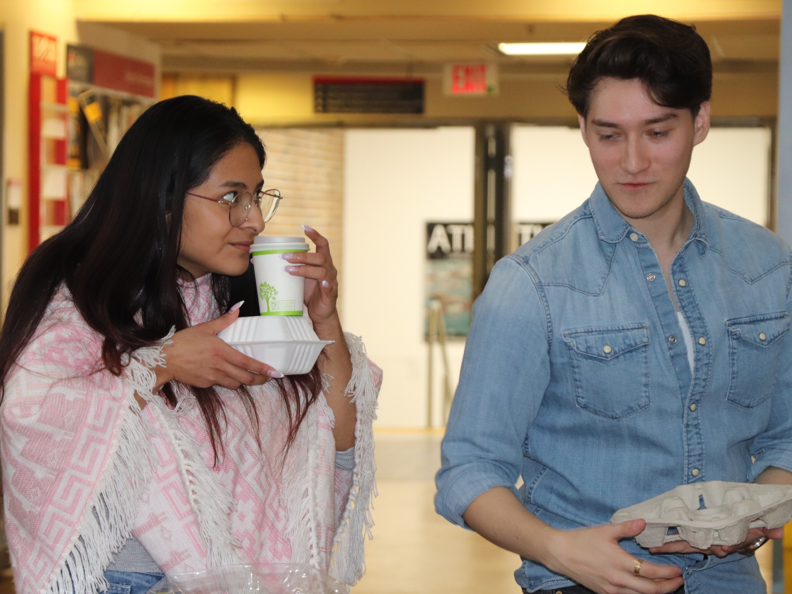 People sipping hot chocolate