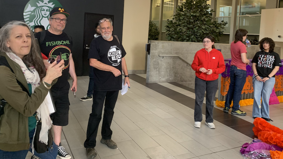 Image of CKCU at Day of the Dead altar