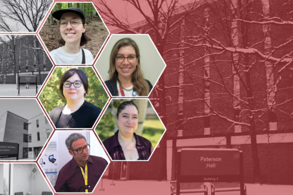 Image of the SLaLS staff: Rachel Kashul, Tabbatha Malouin, Mike Barker, Heather Dugas, and Kimberley Seguin