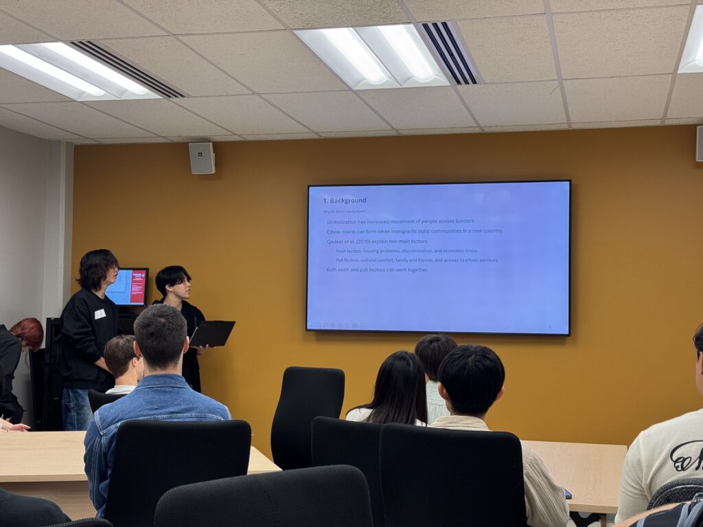 Ritsumeikan students present to the group
