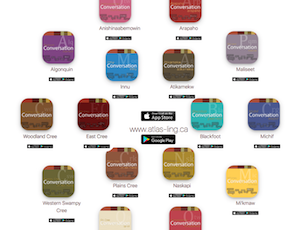 Screenshot of Language Atlas page shows very small logos for each language