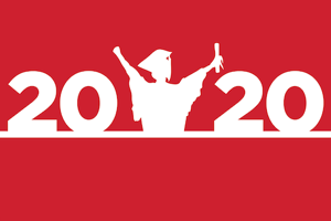 2020 with a grad celebrating between the 20's