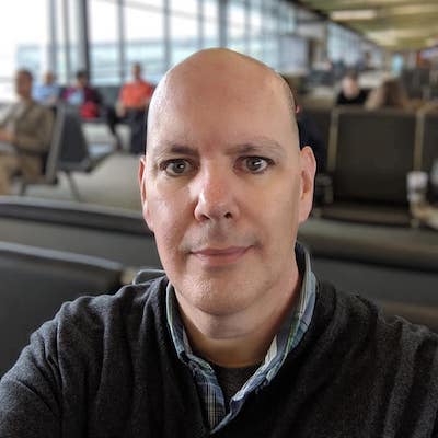 Don in an airport lounge