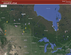 Screenshot of linguistic atlas