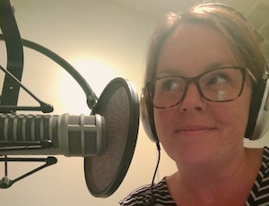 Lisa at the mic at CBC