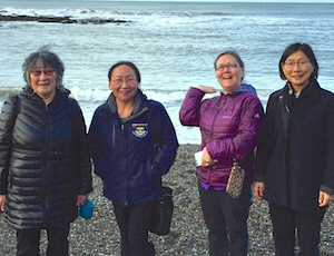 Inuktut researchers by the sea