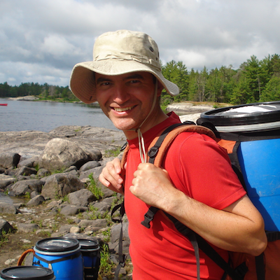 Guillaume Gentil on a canoe trip.