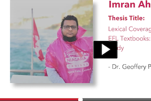 Screenshot of Imran's thesis; photo of Imran wearing a Niagara raincoat