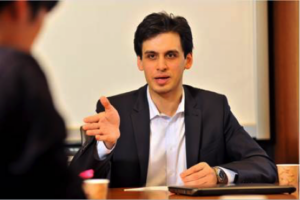 Yahor in a business meeting