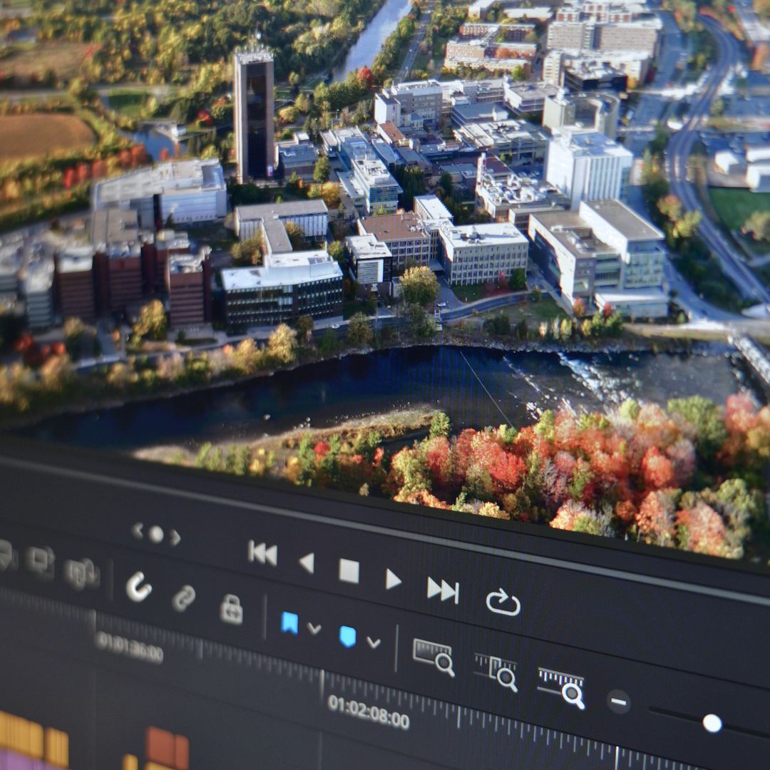 Computer screen with editing software on it