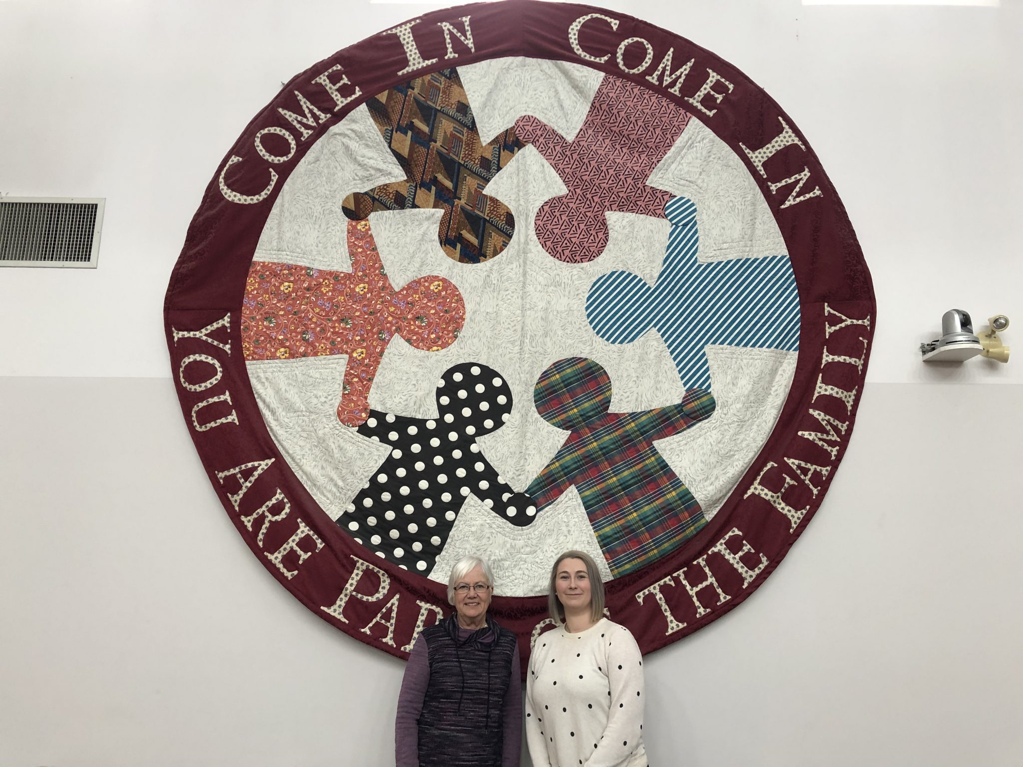 Heather McGrath and Emily Davison at Orleans United Church before COVID-19