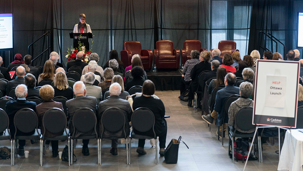 Prof. Pam Grassau speaks at the launch of the Healthy End of Life Project