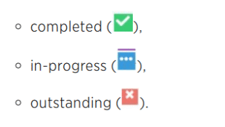 screenshot of audit requirements status icons.