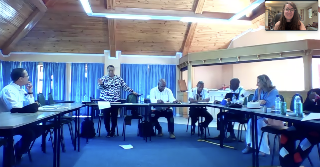 Image of Lee Watkins, Sharon Gabie, James Mapanka, Wilard Veldskoen, Abraham Katimba, Merren Roy, and Lyndsey Copeland.