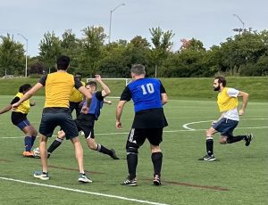 Image of 2023 Stoney Cup: Opposing teams struggling to control ball in play