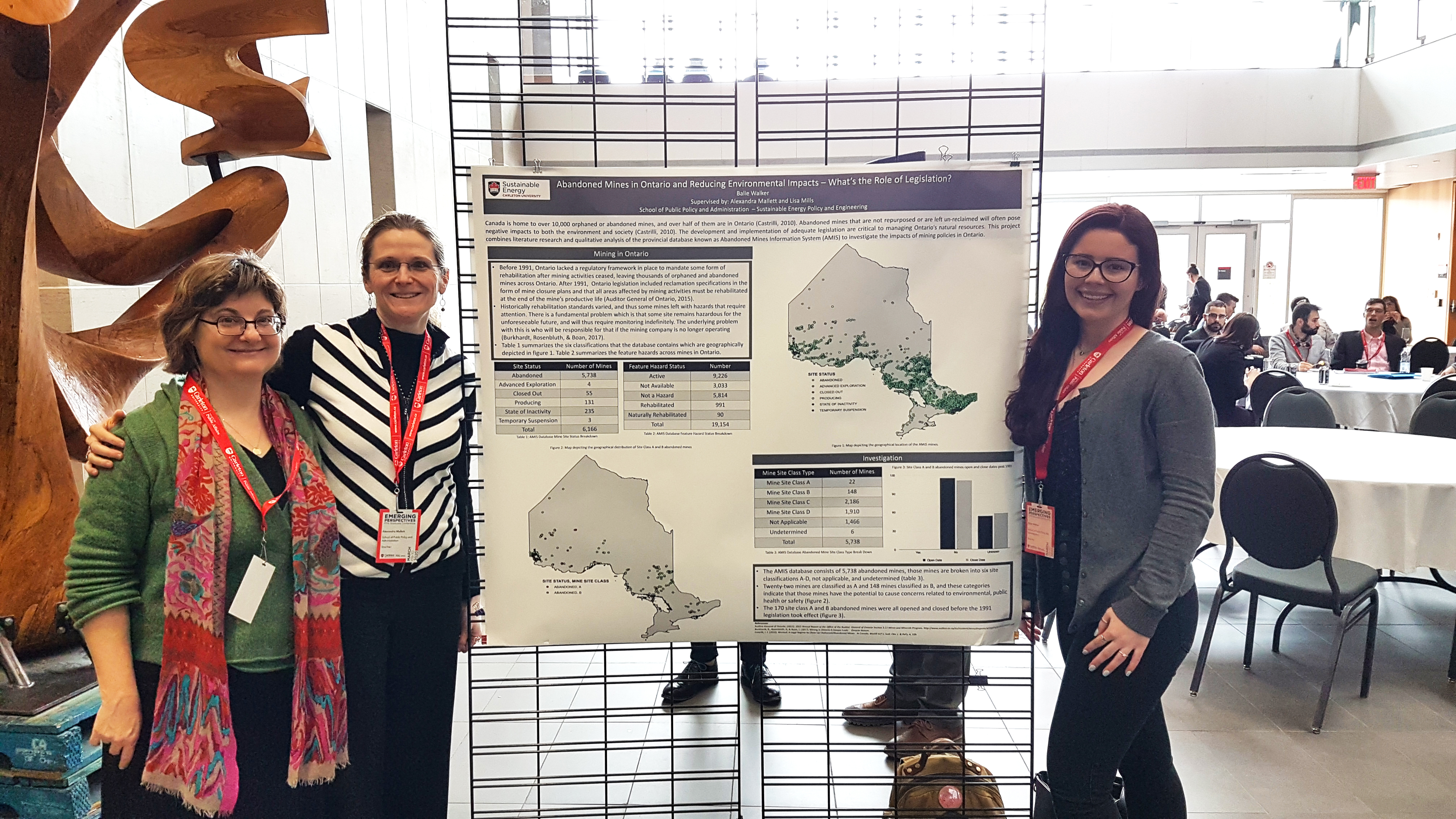 Prof. Lisa Mills, Prof. Alexandra Mallett, and Balie Walker at the FPA Emerging Perspectives Graduate Conference 2020.
