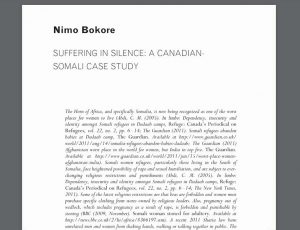 View Quicklink: Suffering in silence: a Canadian-Somali case study