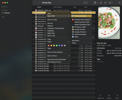 open with preview - Mac - image properties