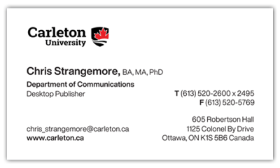 Image of Carleton Business Card
