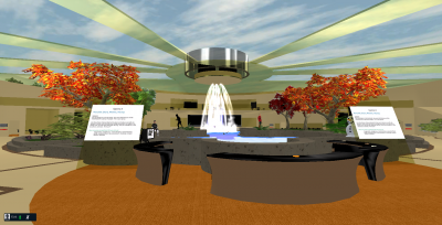 A screenshot of Carleton's 3D virtual environment