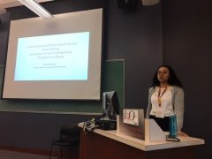Tayler Hernandez, fourth year Special Global Development student, presenting on global trade of second-hand clothing.