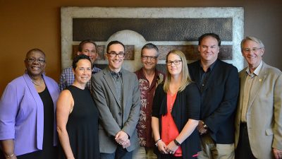 Group shot of the teaching award winners with Peter Ricketts and Joy Mighty