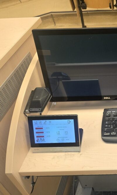 Touch panel on desk